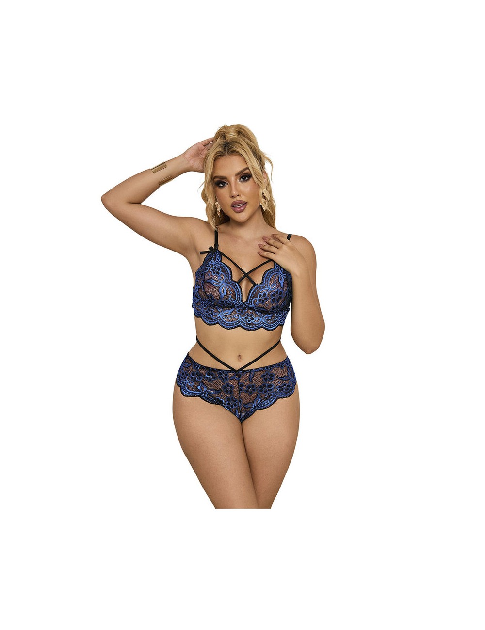 SUBBLIME - 954062 SUJETADOR + PANTIES ENCAJE AZUL S/M SUBBLIME - 954062 SUJETADOR + PANTIES ENCAJE AZUL S/M