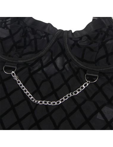 SUBBLIME - 954260 BODY CON CADENAS + LIGUEROS NEGRO S/M