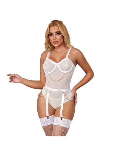 SUBBLIME - 954284 BODY CON CADENAS + LIGUEROS BLANCO S/M