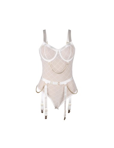 SUBBLIME - 954284 BODY CON CADENAS + LIGUEROS BLANCO S/M