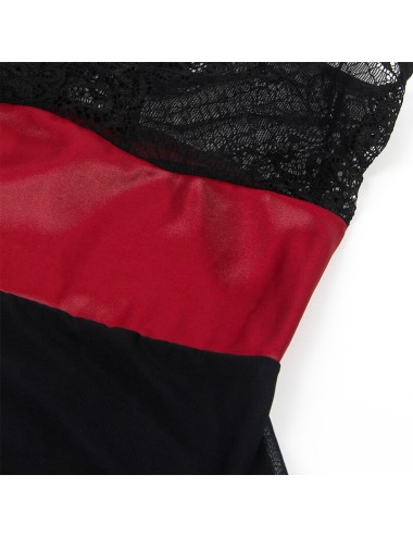 SUBBLIME - 954437 VESTIDO BONDAGE DE ENCAJE NEGRO L/XL