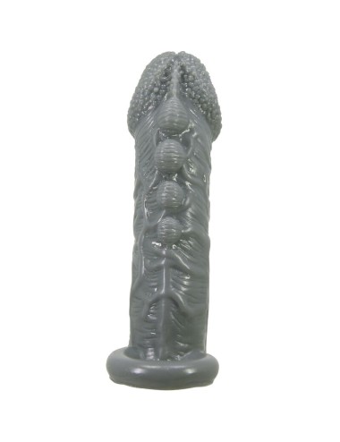 PRETTY LOVE - FUNDA REALÍSTICA ALARGADORA Y RETARDANTE PARA PENE GRIS