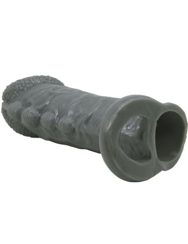 PRETTY LOVE - FUNDA REALÍSTICA ALARGADORA Y RETARDANTE PARA PENE GRIS