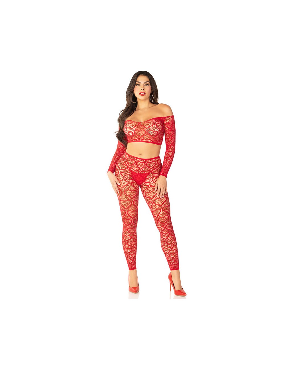 LEG AVENUE - CROP TOP + MEDIAS ROJO TALLA ÚNICA LEG AVENUE - CROP TOP + MEDIAS ROJO TALLA ÚNICA