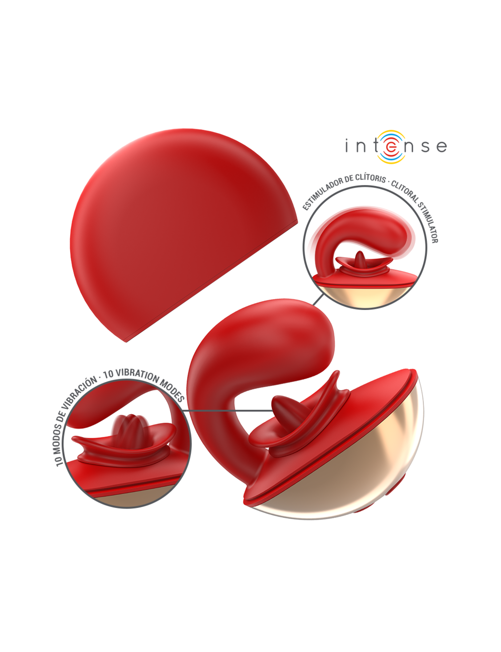 INTENSE - MARIAH VIBRADOR & ESTIMULADOR EN FORMA DE U 10 VIBRACIONES ROJO INTENSE - MARIAH VIBRADOR & ESTIMULADOR EN FORMA DE U 10 VIBRACIONES ROJO