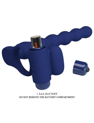 PRETTY LOVE - AJMAL ANILLO VIBRADOR CON PLUG AZUL