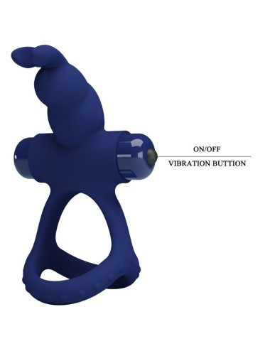 PRETTY LOVE - LUCHITO DOBLE ANILLO VIBRADOR RABBIT AZUL