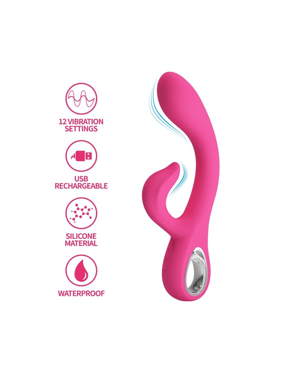 PRETTY LOVE - FRITZ VIBRADOR RABBIT 12 VIBRACIONES ROSA