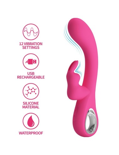 PRETTY LOVE - NOVAK VIBRADOR RABBIT 12 VIBRACIONES ROSA