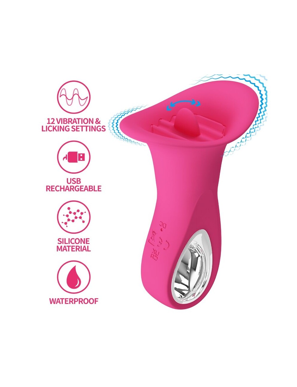 PRETTY LOVE - CLYDE VIBRADOR ORAL LENGUA VIBRADORA 12 VIBRACIONES ROSA PRETTY LOVE - CLYDE VIBRADOR ORAL LENGUA VIBRADORA 12 VIBRACIONES ROSA