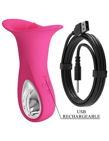 PRETTY LOVE - CLYDE VIBRADOR ORAL LENGUA VIBRADORA 12 VIBRACIONES ROSA