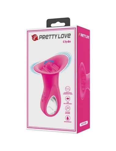 PRETTY LOVE - CLYDE VIBRADOR ORAL LENGUA VIBRADORA 12 VIBRACIONES ROSA