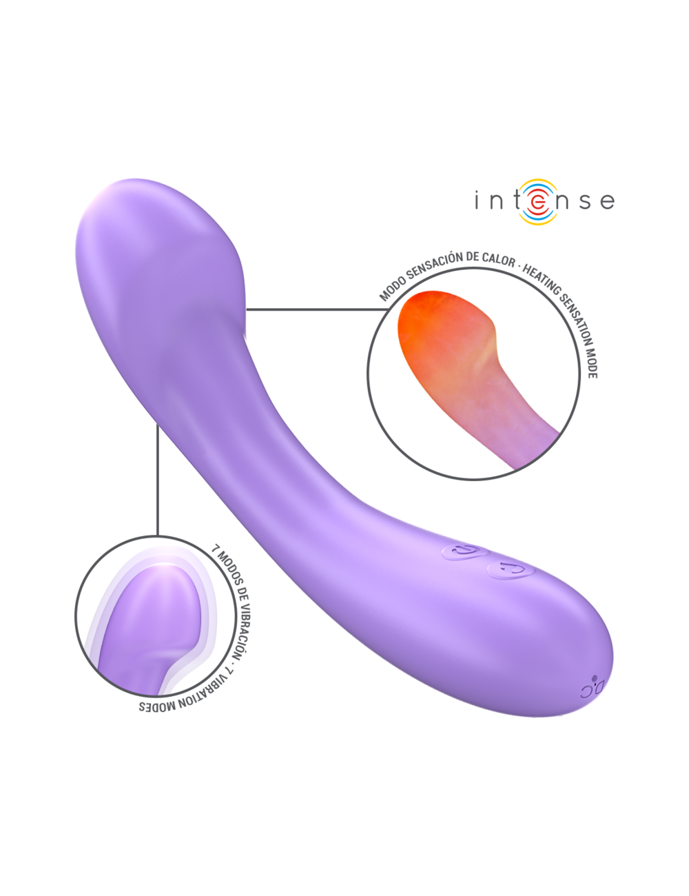 INTENSE - BECKY VIBRADOR 19 CM CALENTABLE 7 VIBRACIONES MORADO INTENSE - BECKY VIBRADOR 19 CM CALENTABLE 7 VIBRACIONES MORADO
