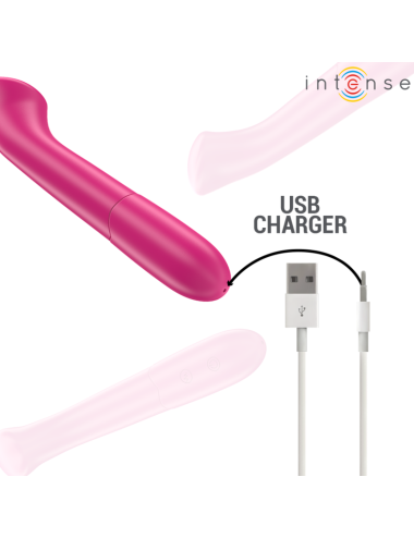 INTENSE - PATY VIBRADOR 19 CM FLEXIBLE 10 VIBRACIONES MODELO 2 ROSA