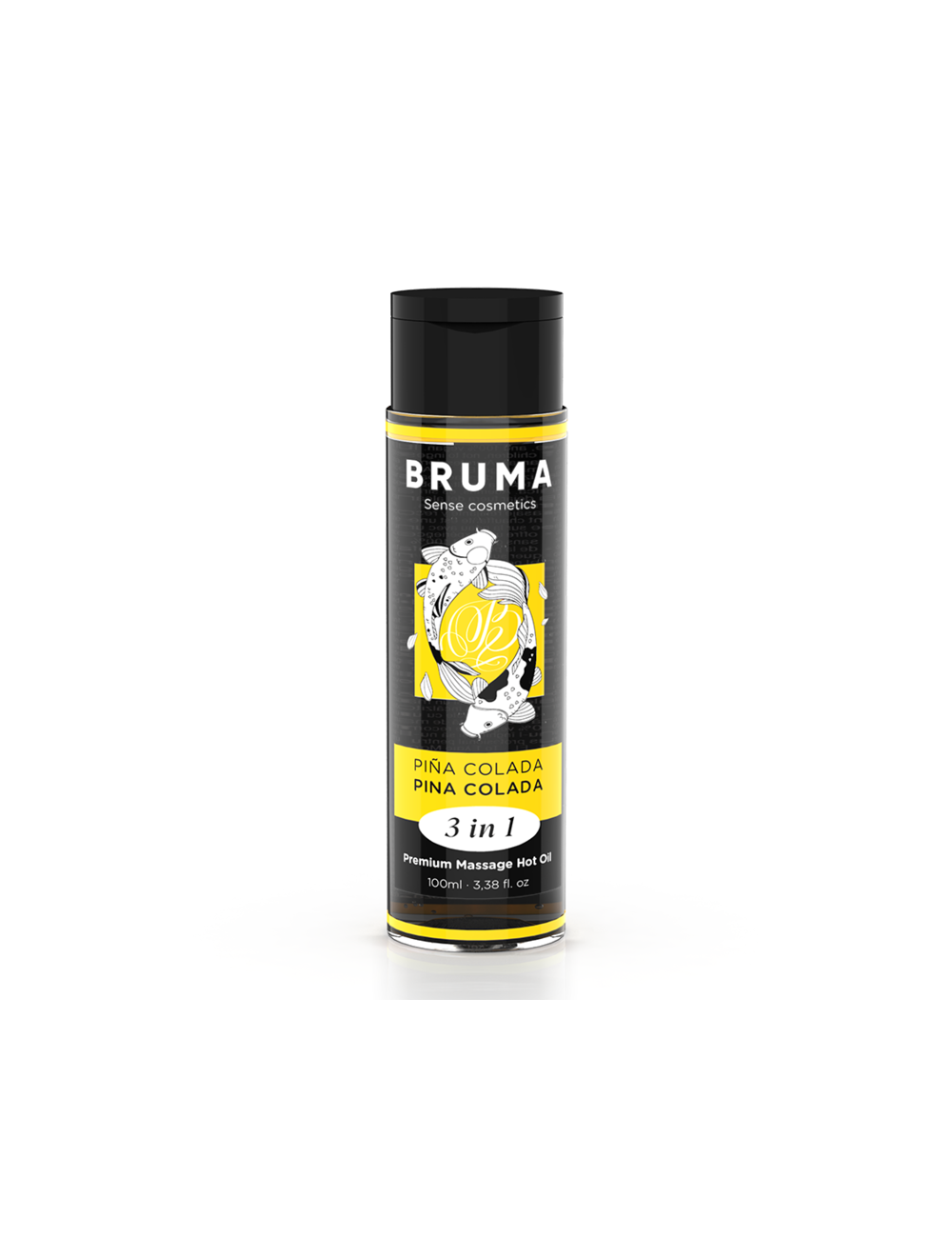 BRUMA - ACEITE DE MASAJE PREMIUM EFECTO CALOR SABOR PIÑA COLADA 3 EN 1 - 100 ML
