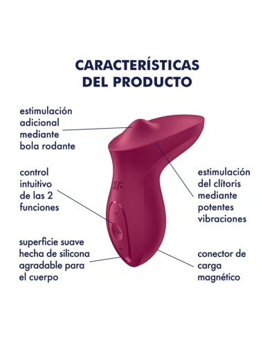 SATISFYER - EXCITERRR VIBRADOR LAY-ON CLÍTORIS BERRY
