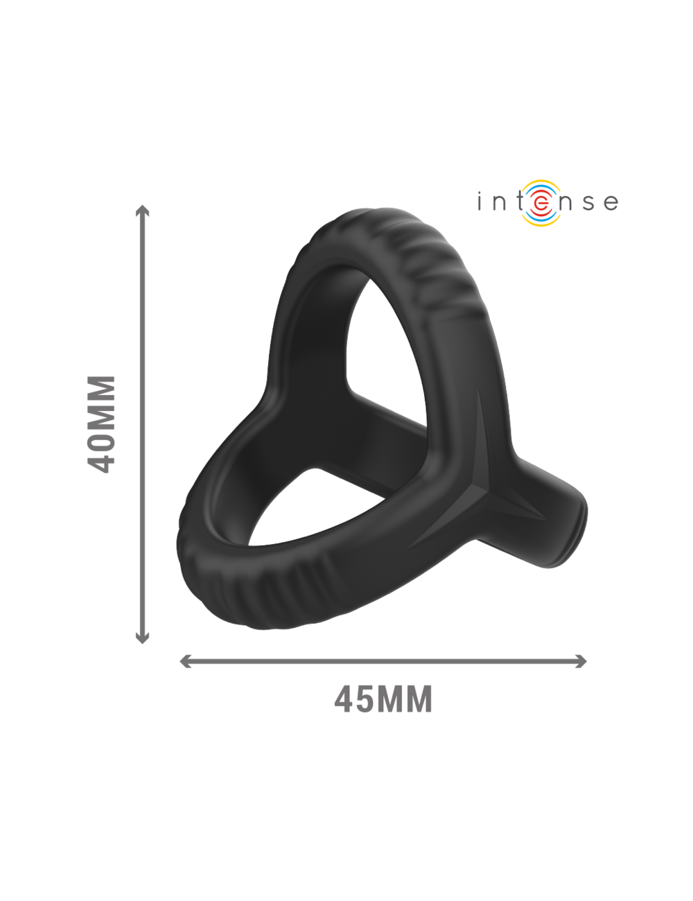 INTENSE - CARSON ANILLO DOBLE PARA PENE SILICONA NEGRO MODELO 4