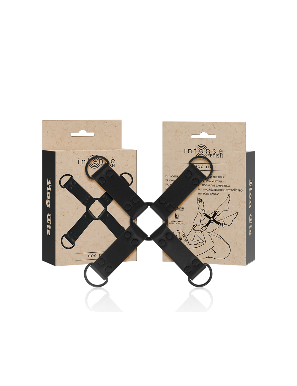 INTENSE - FETISH ENGANCHE MÚLTIPLE PARA MANOS Y PIES DE CUERO VEGANO