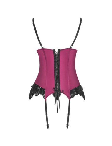 LIVCO CORSETTI FASHION - AGRAFENA CF 90436 CORSET + TANGA BURDEOS S/M