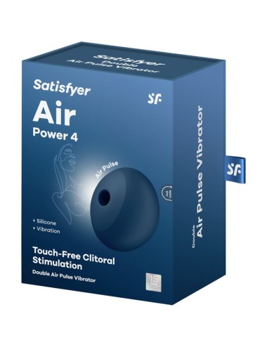 SATISFYER - AIR POWER 4 ESTIMULADOR & VIBRADOR 12 VIBRACIONES AZUL