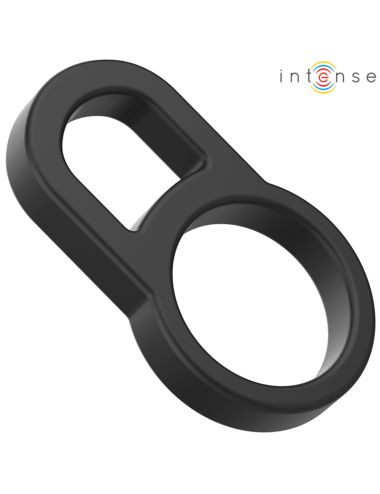 INTENSE - BOBBY ANILLO DOBLE PARA PENE SILICONA NEGRO