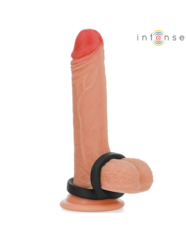 INTENSE - BOBBY ANILLO DOBLE PARA PENE SILICONA NEGRO