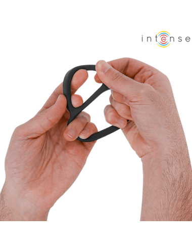 INTENSE - BOBBY ANILLO DOBLE PARA PENE SILICONA NEGRO