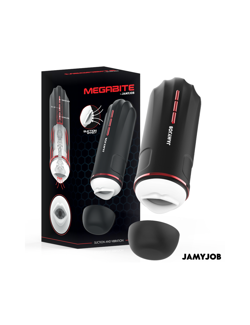 JAMYJOB - MEGABITE MASTURBADOR BOCA AUTOMÁTICO 5 MODOS SUCCIÓN Y VIBRACIÓN