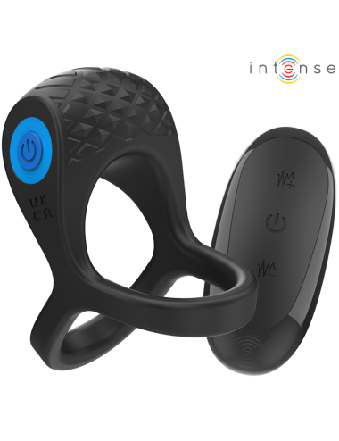 INTENSE - ALEX ANILLO DOBLE VIBRADOR PENE 10 VIBRACIONES NEGRO