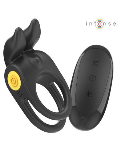 INTENSE - SAM ANILLO DOBLE VIBRADOR PENE 10 VIBRACIONES NEGRO