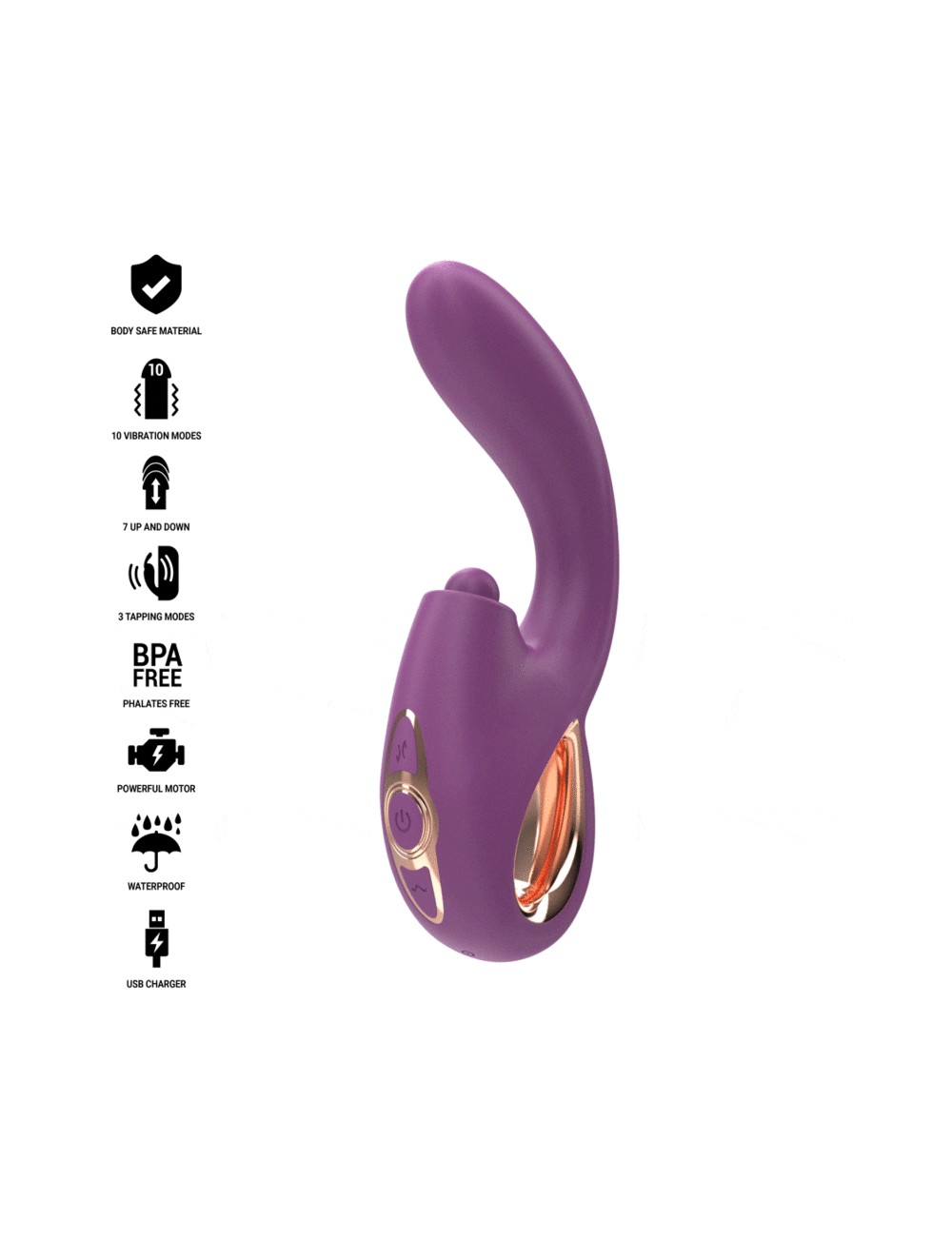 INTENSE - LALI VIBRADOR PUNTO G MULTIFUNCIÓN ESTIMULACIÓN & EMPUJE & VIBRACIÓN MORADO
