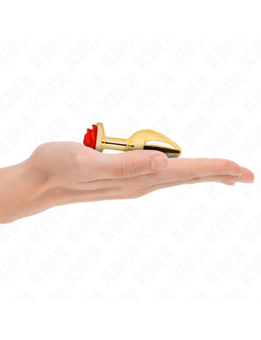 KINK - PLUG ANAL DORADO ROSA ROJA TALLA S