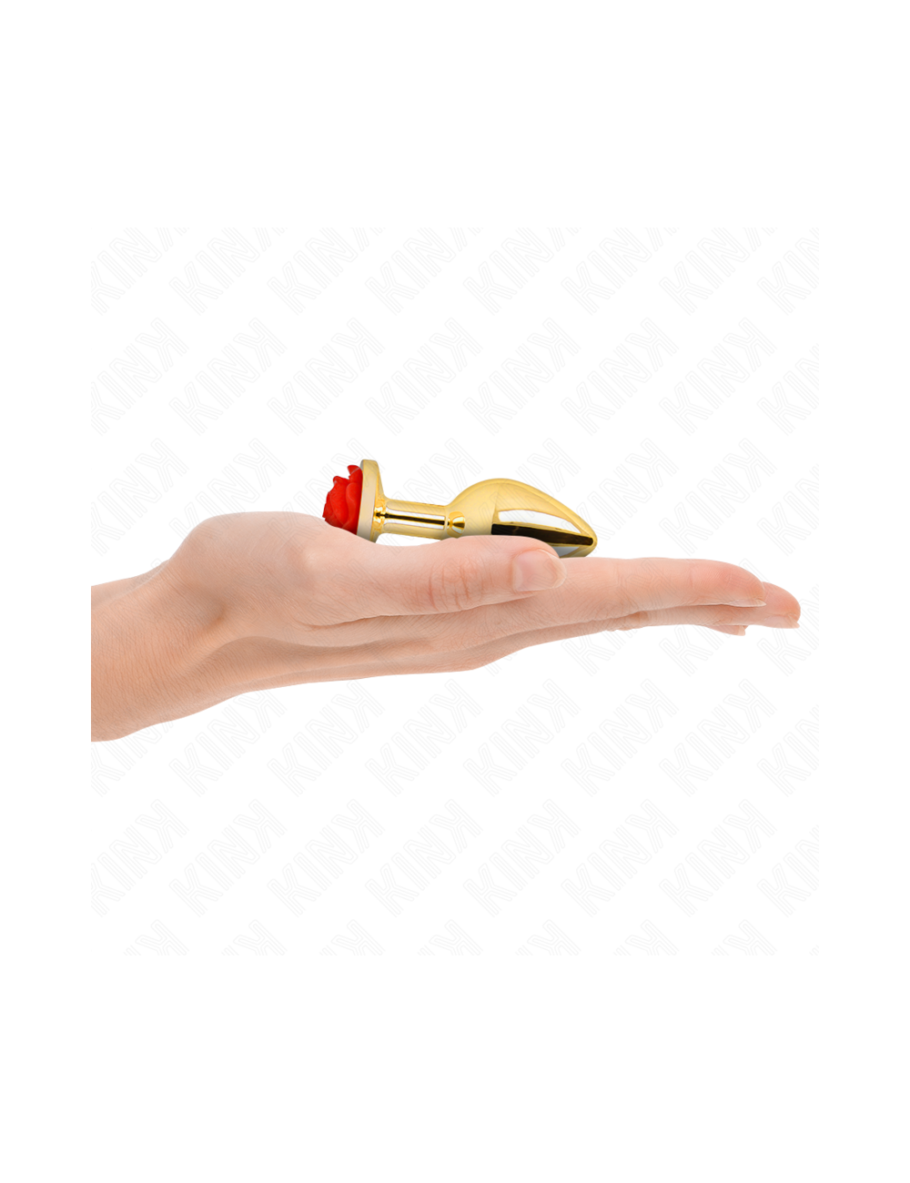 KINK - PLUG ANAL DORADO ROSA ROJA TALLA S