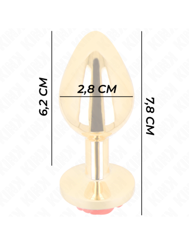 KINK - PLUG ANAL DORADO ROSA ROJA TALLA S