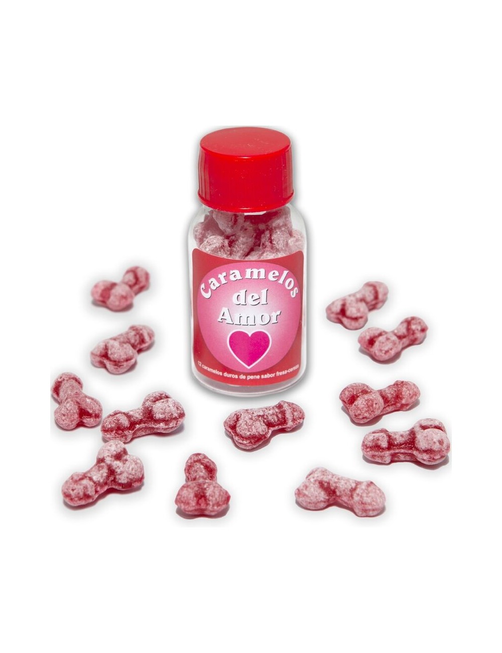DIABLO PICANTE - 12 CARAMELOS DEL AMOR FORMA PENE FRESA/CEREZA DIABLO PICANTE - 12 CARAMELOS DEL AMOR FORMA PENE FRESA/CEREZA