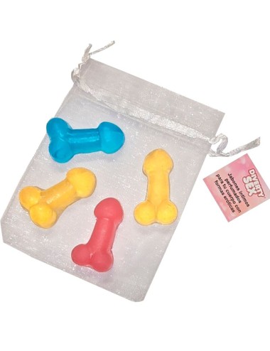 DIABLO PICANTE - 4 MINI JABONES PERFUMADOS FORMA PENE