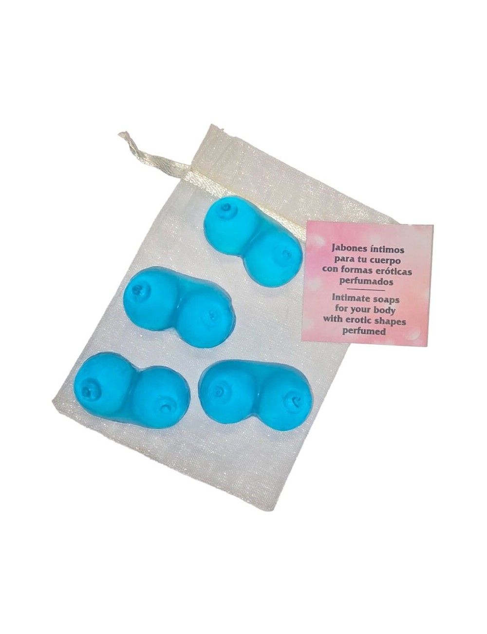 DIABLO PICANTE - 4 MINI JABONES PERFUMADOS FORMA PECHOS AZUL DIABLO PICANTE - 4 MINI JABONES PERFUMADOS FORMA PECHOS AZUL