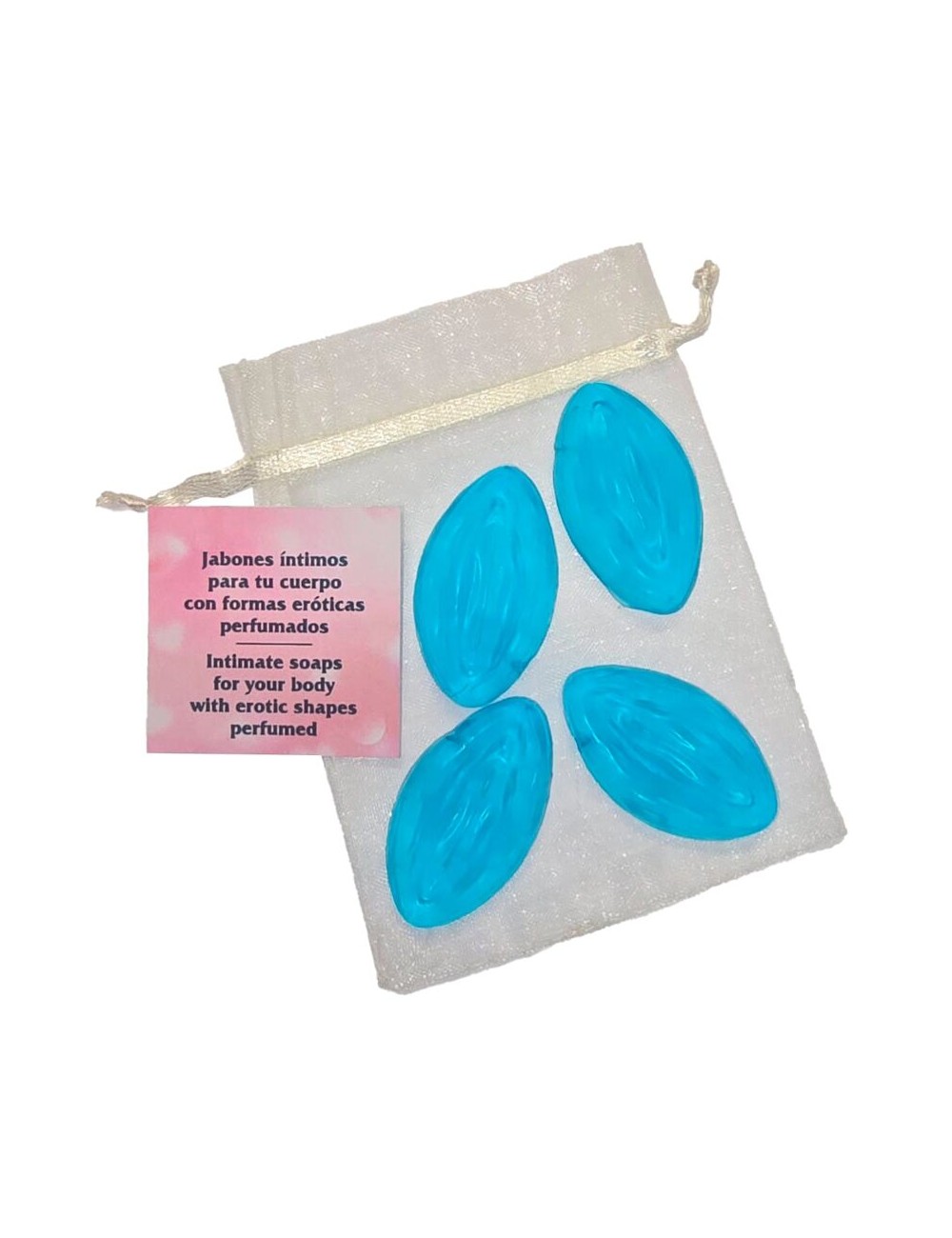 DIABLO PICANTE - 4 MINI JABONES FORMA VAGINA AZUL