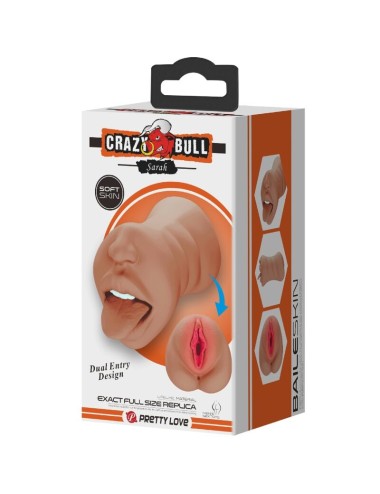 CRAZY BULL - SARAH MASTURBADOR DOBLE BOCA & VAGINA NATURAL