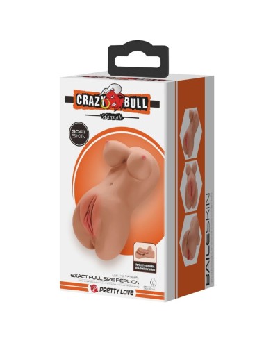CRAZY BULL - HANNAH MASTURBADOR DOBLE VAGINA & ANO REALÍSTICO MULATO