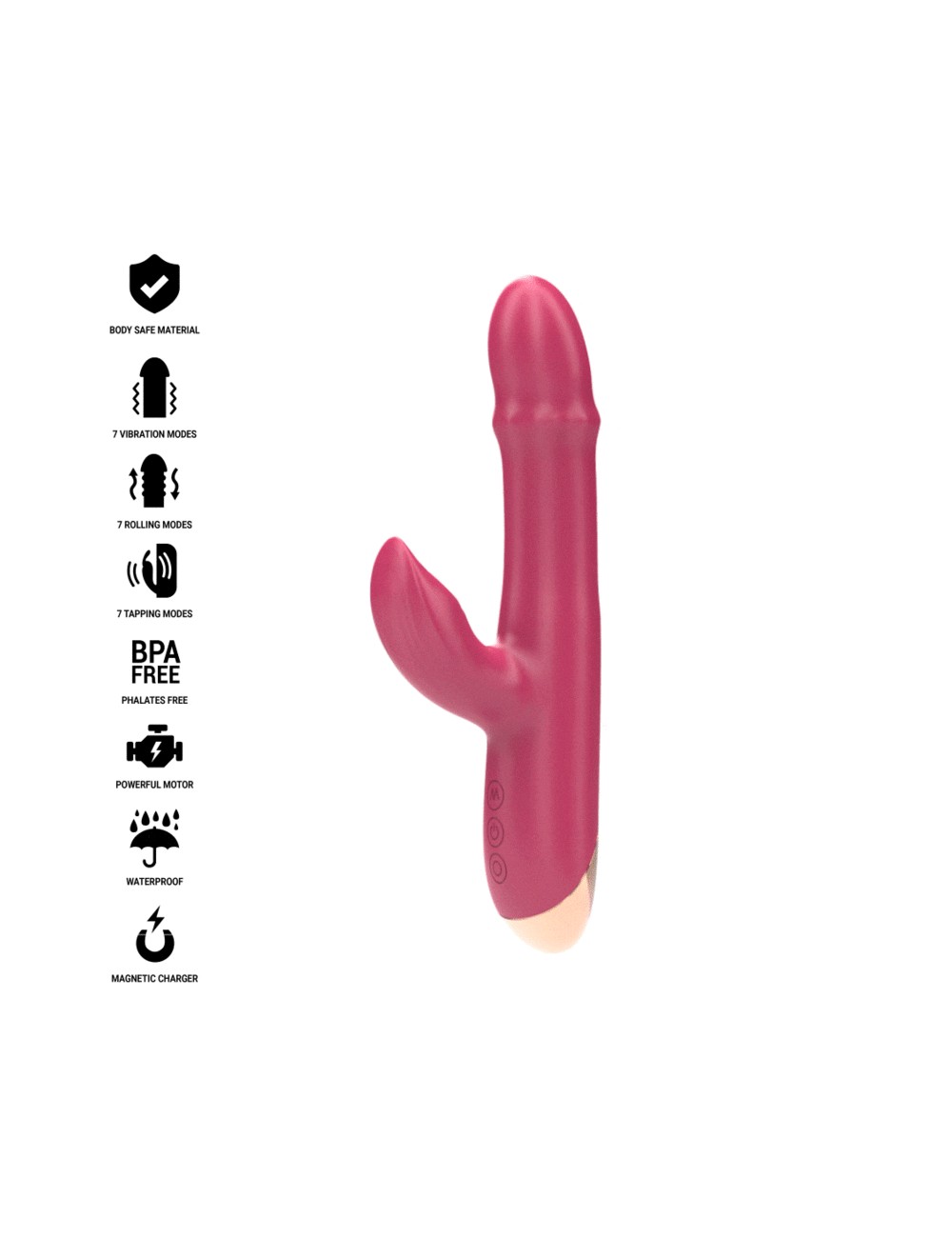 INTENSE - CHLOE VIBRADOR MULTIFUNCIÓN 3 EN 1 ROJO