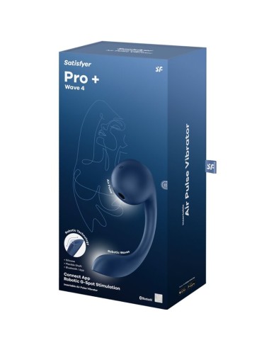 SATISFYER - PRO+ WAVE 4 ESTIMULADOR PUNTO G & AIR PULSE APLICACIÓN GRATUITA AZUL OSCURO