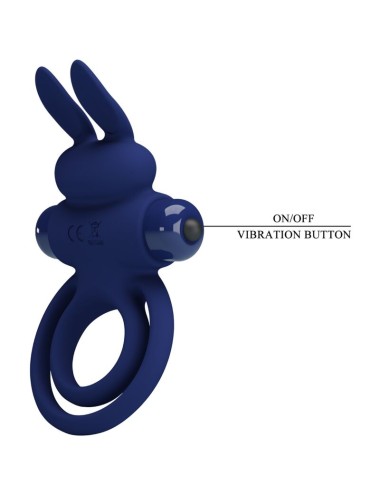 PRETTY LOVE - DAREY DOBLE ANILLO VIBRADOR RABBIT AZUL