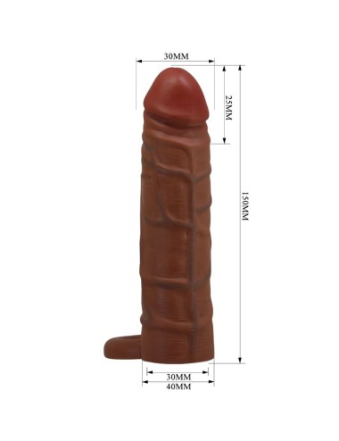 PRETTY LOVE - KAILE FUNDA PARA PENE CON EXTENSIÓN DE 2.5 CM MULATO