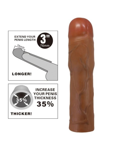 PRETTY LOVE - KYLIAN FUNDA PARA PENE CON EXTENSIÓN DE 7.6 CM MULATO