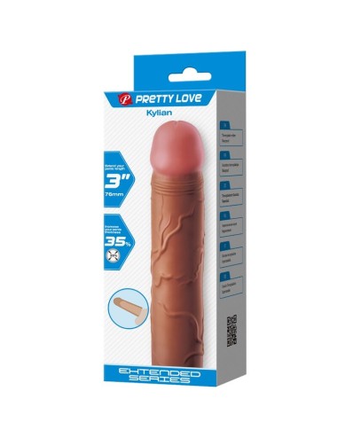 PRETTY LOVE - KYLIAN FUNDA PARA PENE CON EXTENSIÓN DE 7.6 CM MULATO