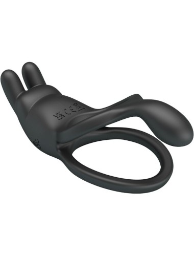 PRETTY LOVE - SETH DOBLE ANILLO VIBRADOR RABBIT 7 VIBRACIONES NEGRO
