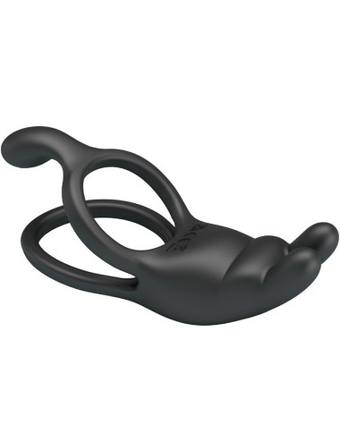 PRETTY LOVE - SETH DOBLE ANILLO VIBRADOR RABBIT 7 VIBRACIONES NEGRO