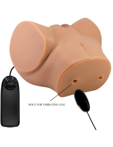 CRAZY BULL - EMILIA TRASERO VIBRADOR CON VAGINA Y ANO REALÍSTICO NATURAL CONTROL REMOTO