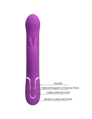 PRETTY LOVE - COALE VIBRADOR RABBIT MULTIFUNCIÓN 4 EN 1 MORADO